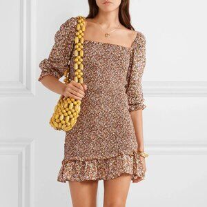 Faithfull the Brand Es Saada Mini Sun Dress Feminine Sexy Fitted Wedding Guest